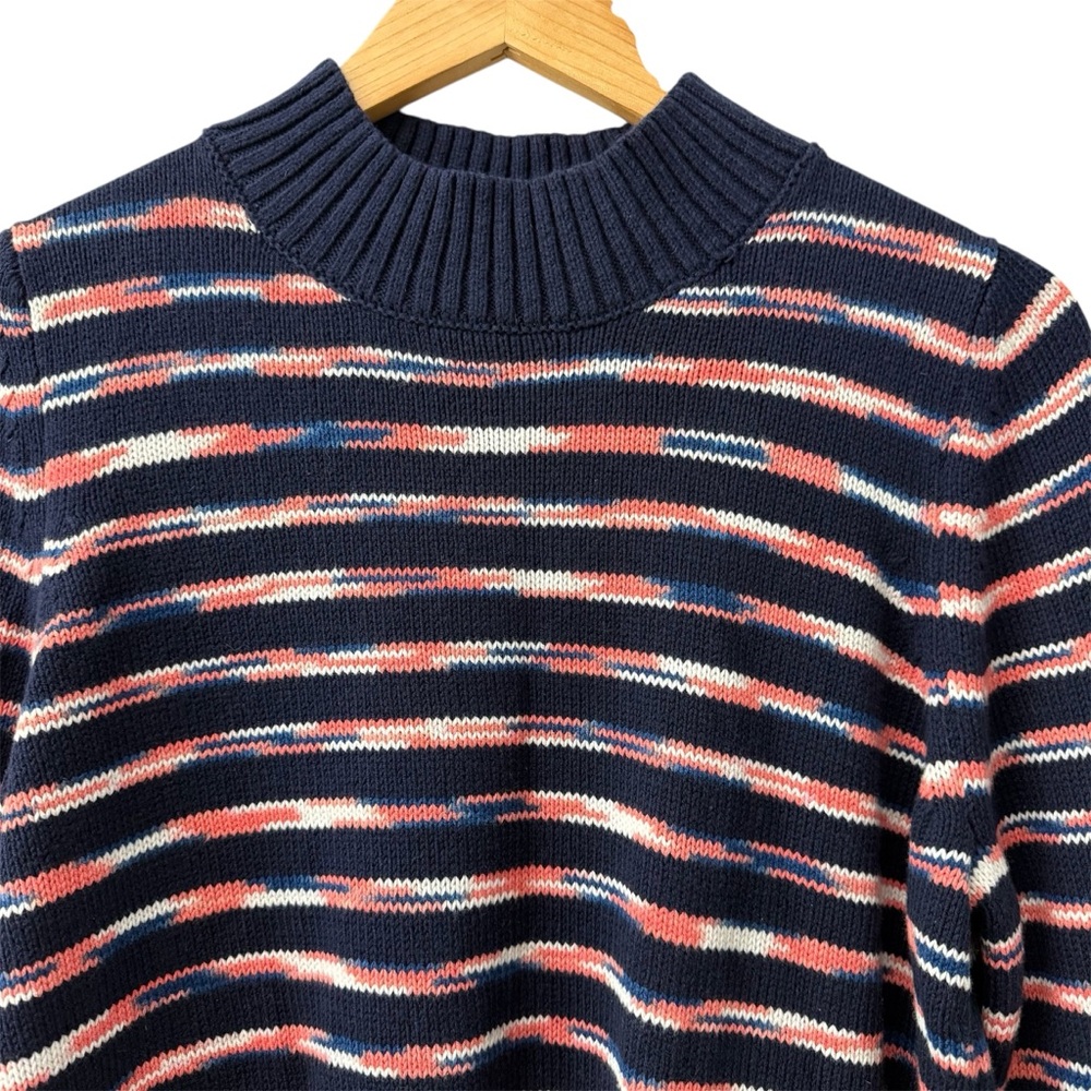 NWT GAP Navy Blue and Pink Striped Women’s Sweater size Large